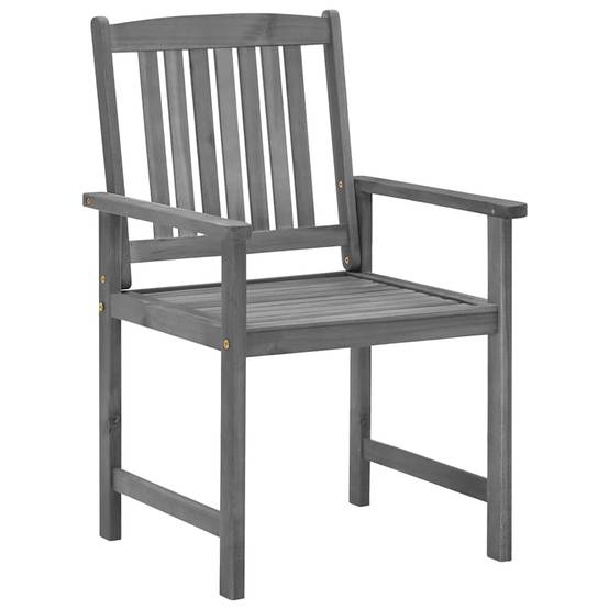Chaises de jardin bois acacia gris et rouge 61 x 57 x 92 cm - PANGIVO - Image 4