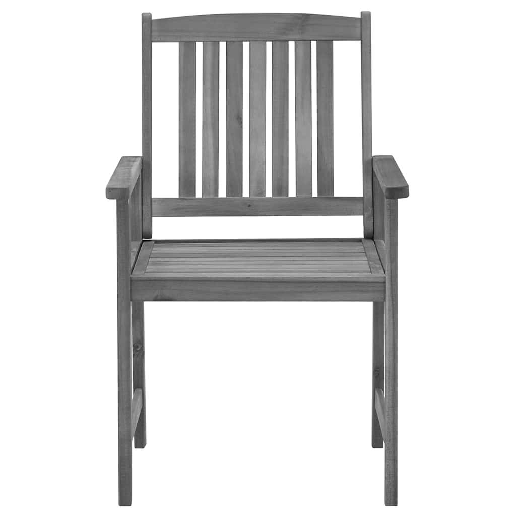 Chaises de jardin bois acacia gris et rouge 61 x 57 x 92 cm - PANGIVO - Image 5
