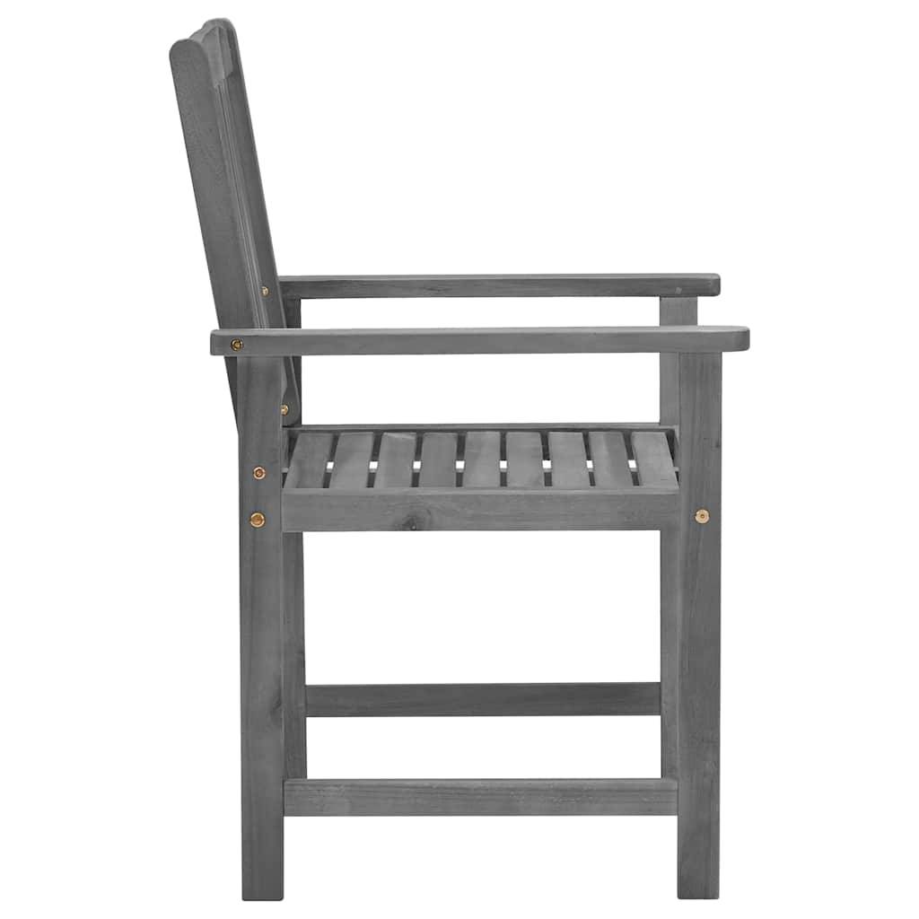 Chaises de jardin bois acacia gris et rouge 61 x 57 x 92 cm - PANGIVO - Image 6