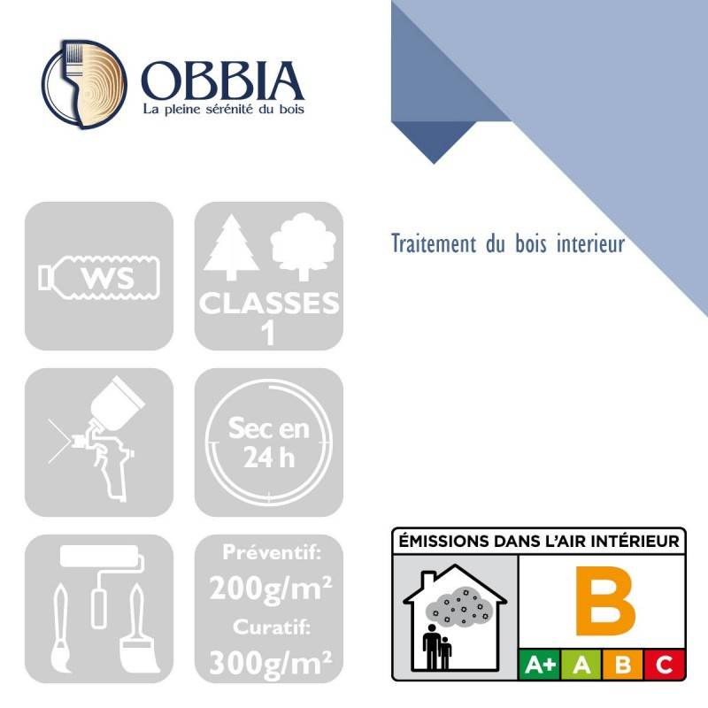 Traitement du bois OBBIA Insecticide préventif et curatif 5L - TEXICSPE5 - Imagen 2