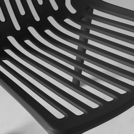 Oviala - Chaise de jardin ajourée en plastique noir Paris - Oviala - Imagen 6