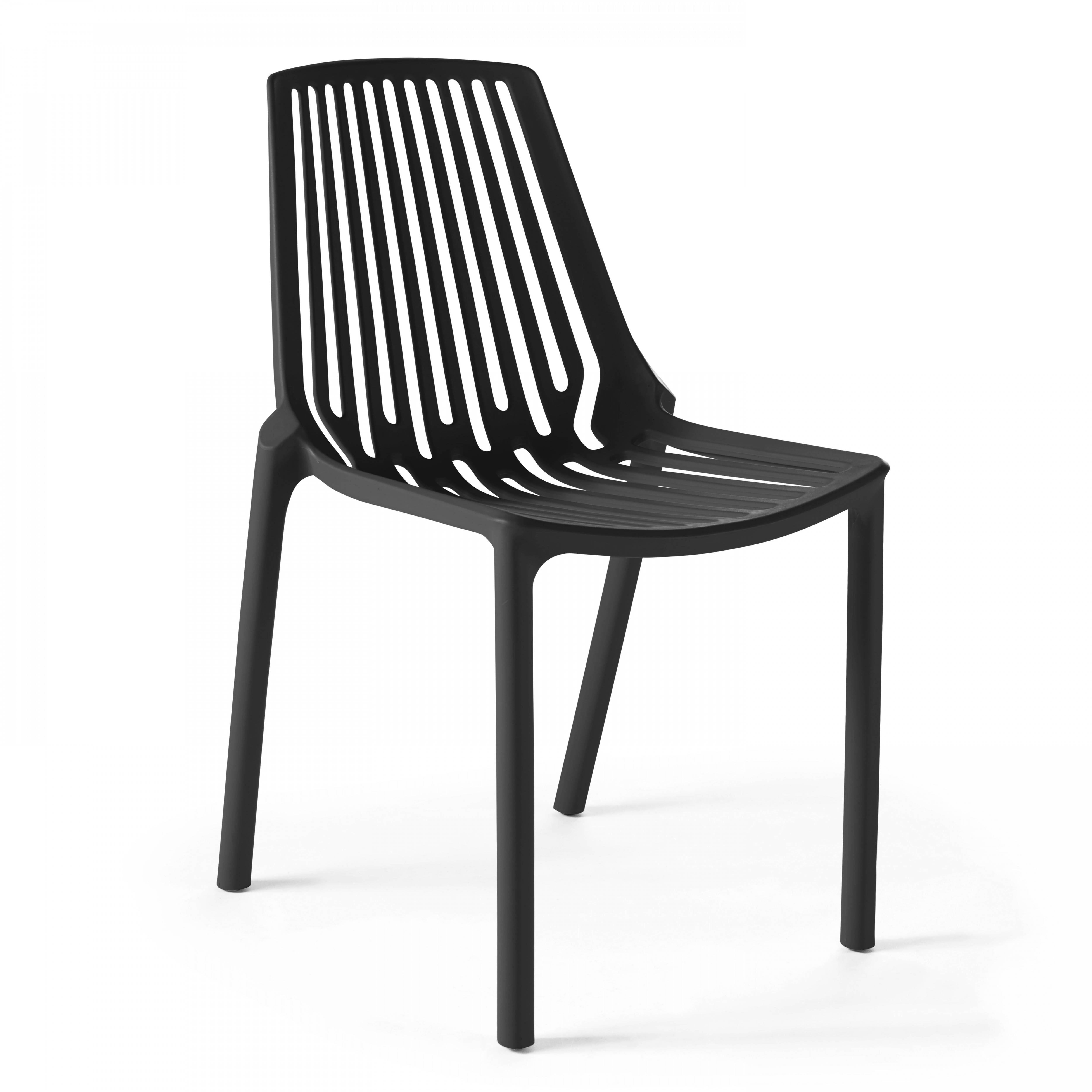 Oviala - Chaise de jardin ajourée en plastique noir Paris - Oviala - Imagen 1