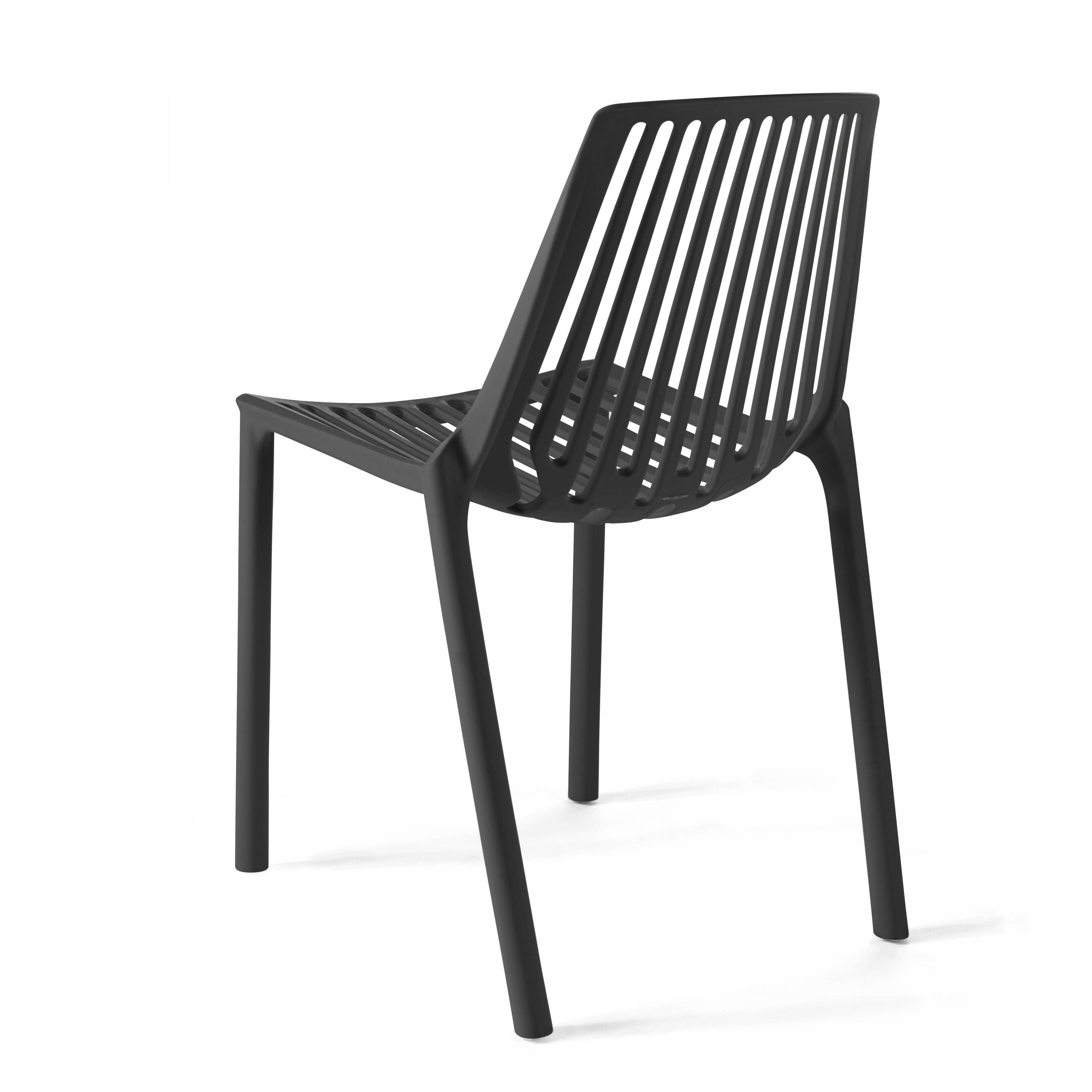 Oviala - Chaise de jardin ajourée en plastique noir Paris - Oviala - Imagen 2