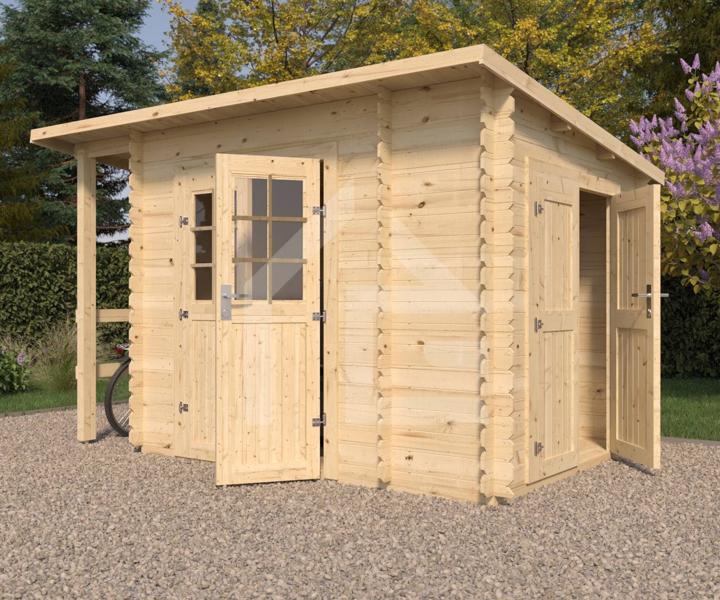 Eden Partenaire Jardin - Abri de jardin en bois mono pente de 4.9m². Madriers de 19mm - Image 1