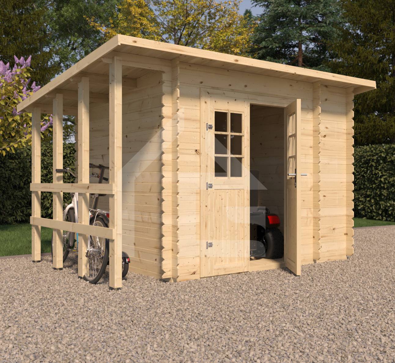 Eden Partenaire Jardin - Abri de jardin en bois mono pente de 4.9m². Madriers de 19mm - Image 2