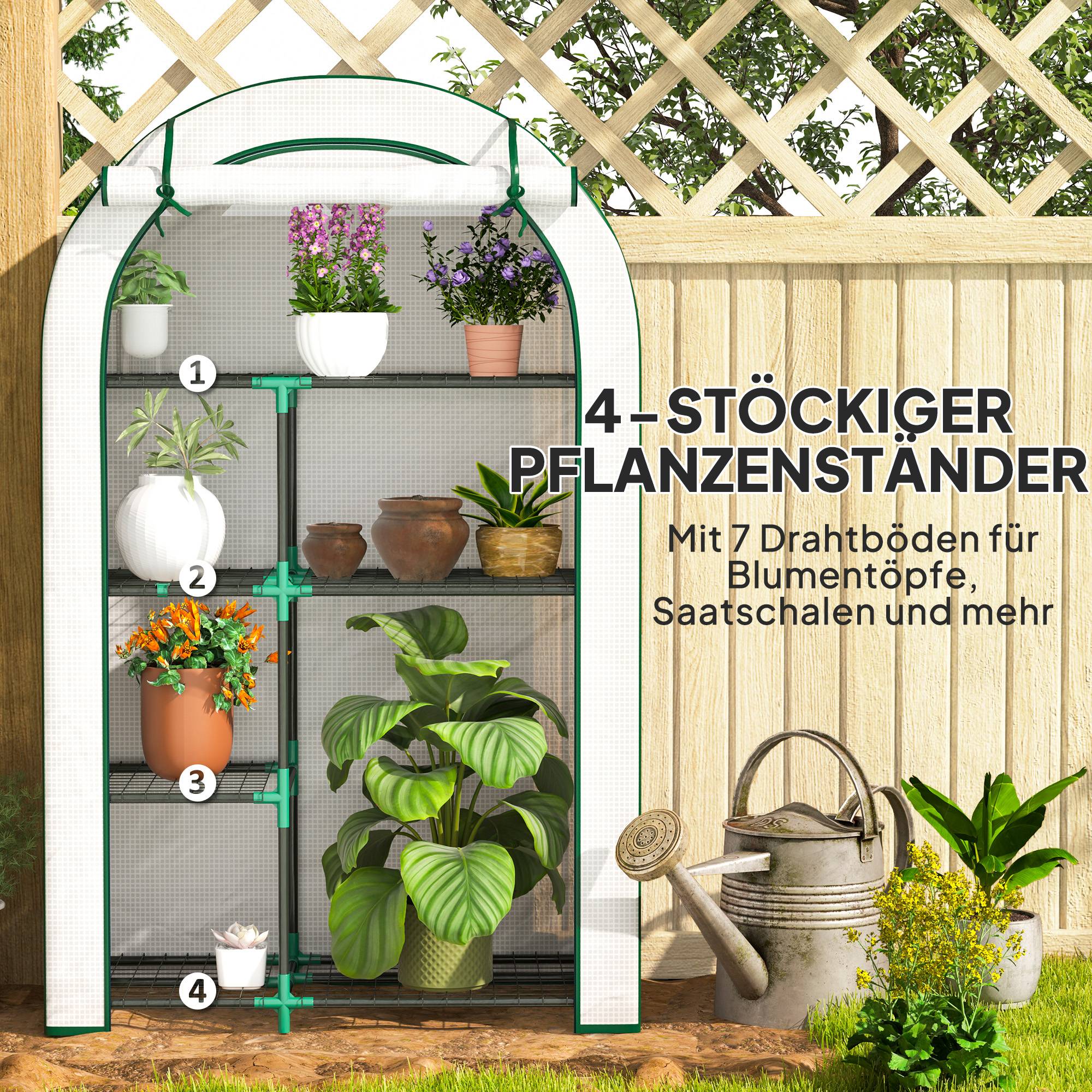 Serre Balcon 4 Étages Acier Housse Protection Hivernage 100x45x160cm Blanc - ComfortXL Outdoor Living - Image 5