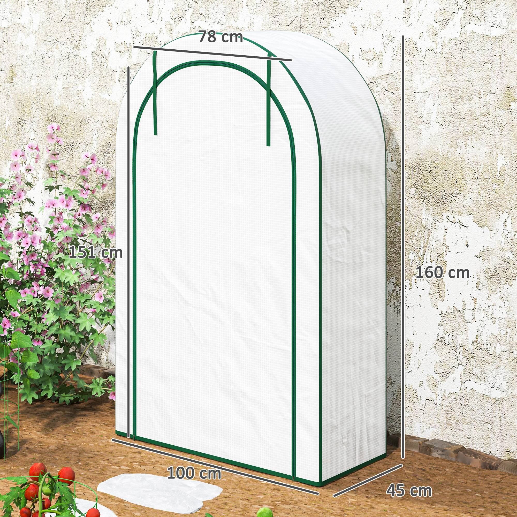 Serre Balcon 4 Étages Acier Housse Protection Hivernage 100x45x160cm Blanc - ComfortXL Outdoor Living - Image 3