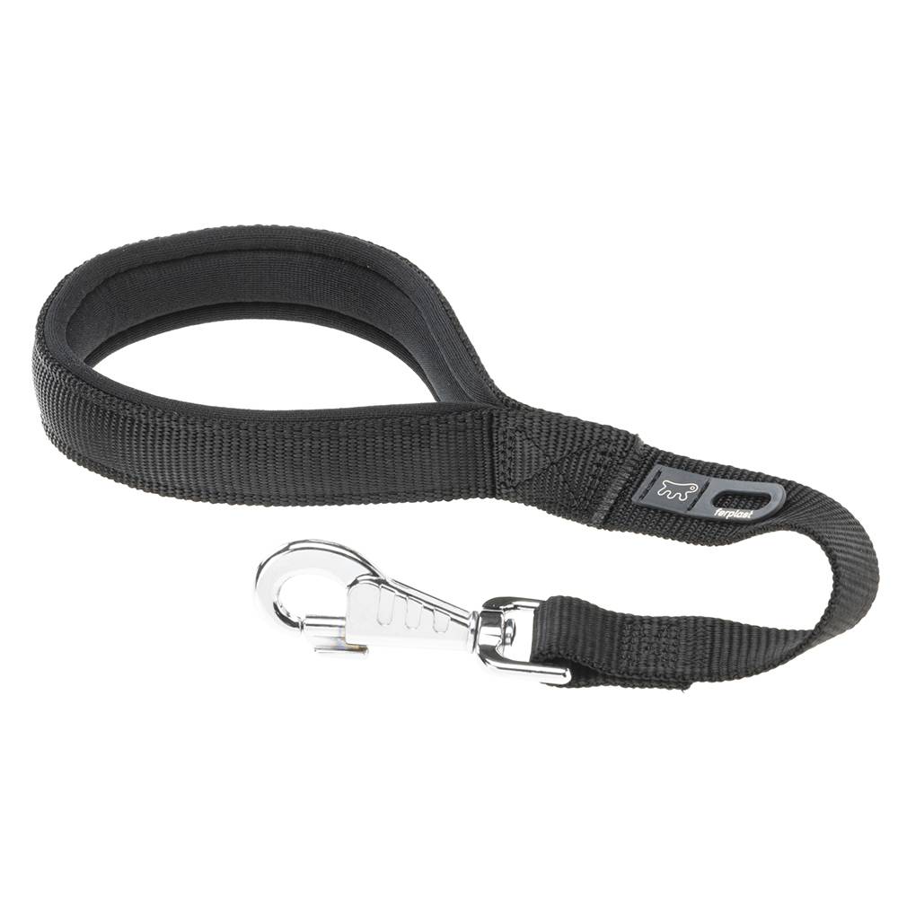 Ferplast - Ferplast laisse pour chien DAYTONA, Laisse courte en nylon pour chiens de taille moyenne/grande, 45 cm, avec poignée rembourrée confortable et - Imagen 1