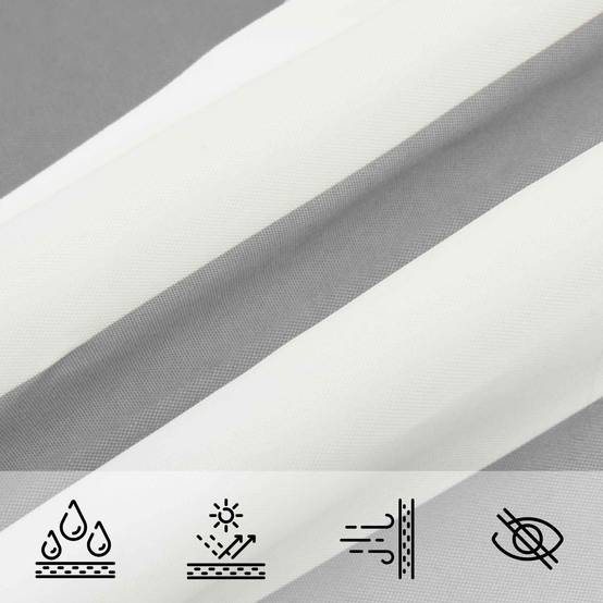 Voile d'ombrage polyester gris clair et blanc 500 x 500 cm - PANGIVO - Image 5