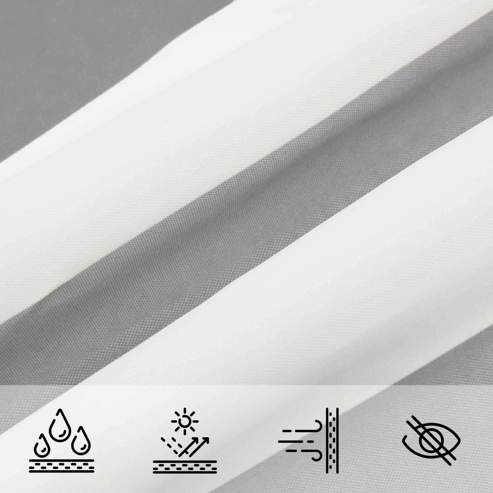 Voile d'ombrage polyester gris clair et blanc 500 x 500 cm - PANGIVO - Image 5