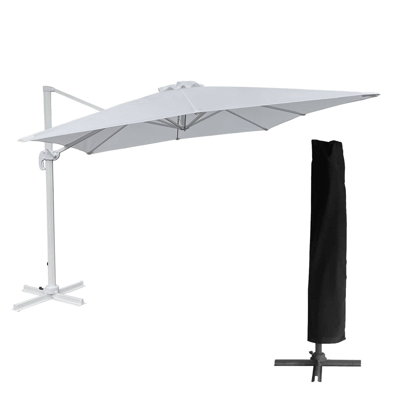 Happy Garden - Parasol déporté MOLOKAI rectangulaire 3x4m blanc + housse - HAPPY GARDEN - Imagen 1