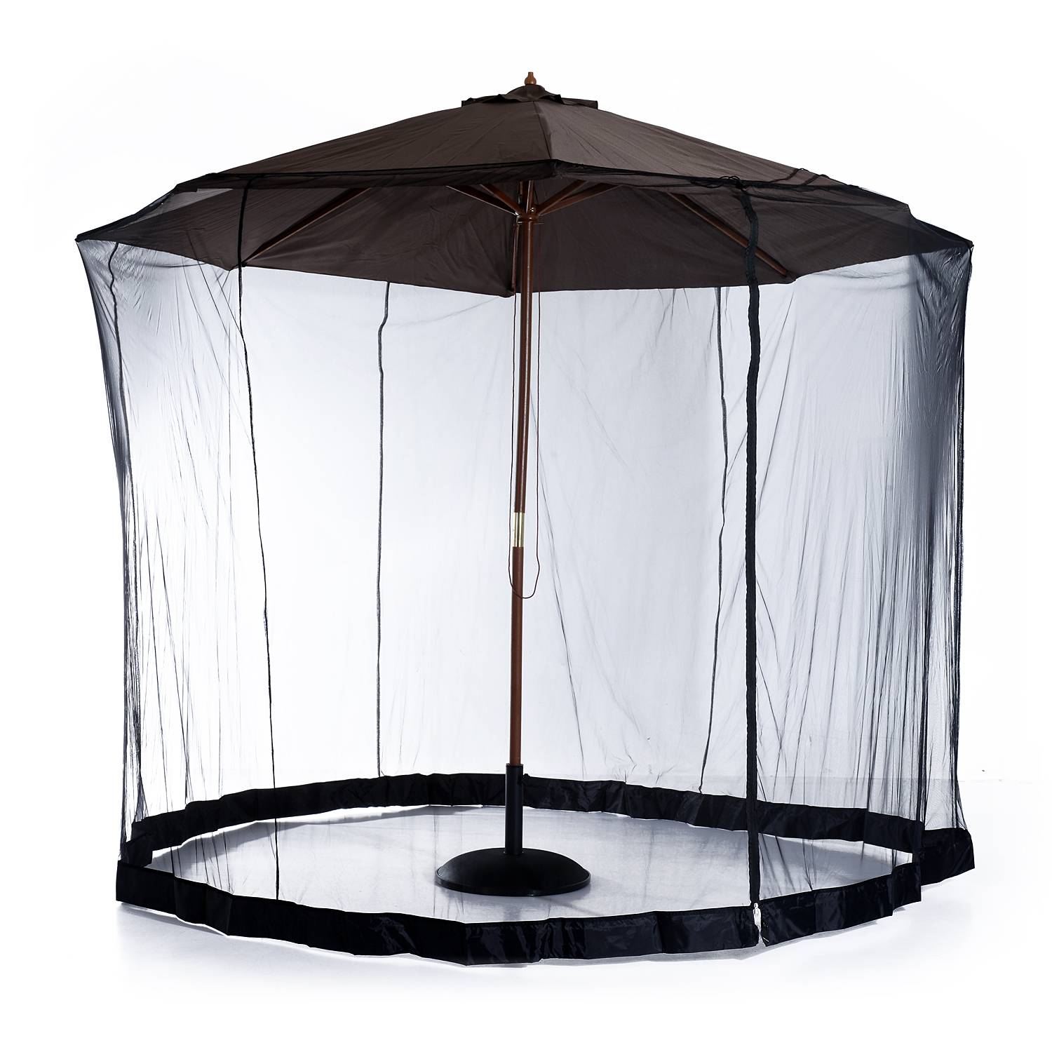 Outsunny - Moustiquaire cylindrique pour Parasol 3m diamètre Fermeture éclair avec lestage Noir - Outsunny - Image 1