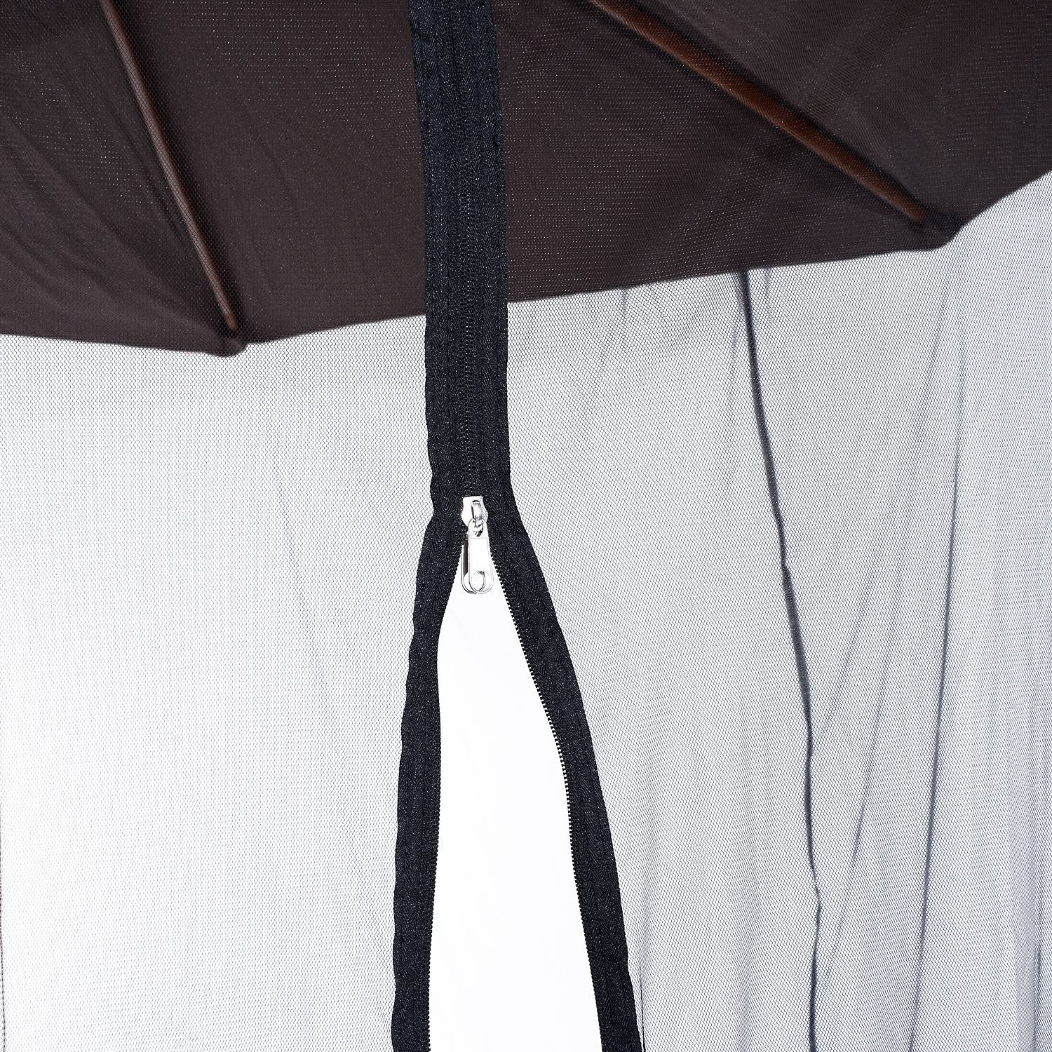 Outsunny - Moustiquaire cylindrique pour Parasol 3m diamètre Fermeture éclair avec lestage Noir - Outsunny - Image 5