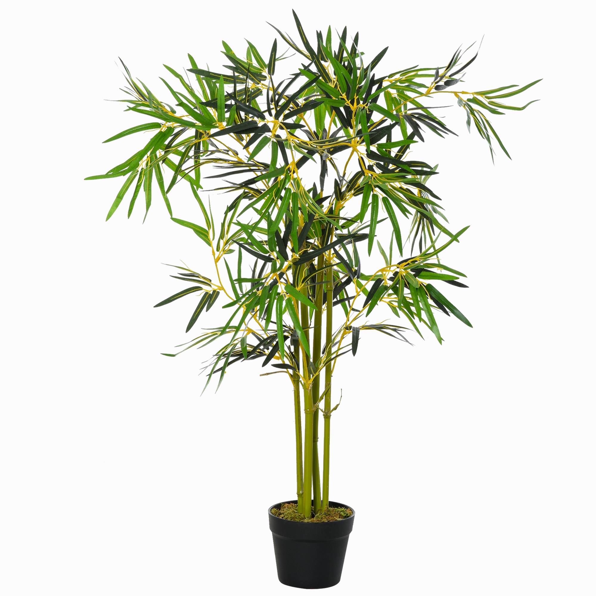 Sans Marque - Bambou artificiel en pot, plante artificielle pour décoration intérieure et extérieure, hauteur 120 cm, vert