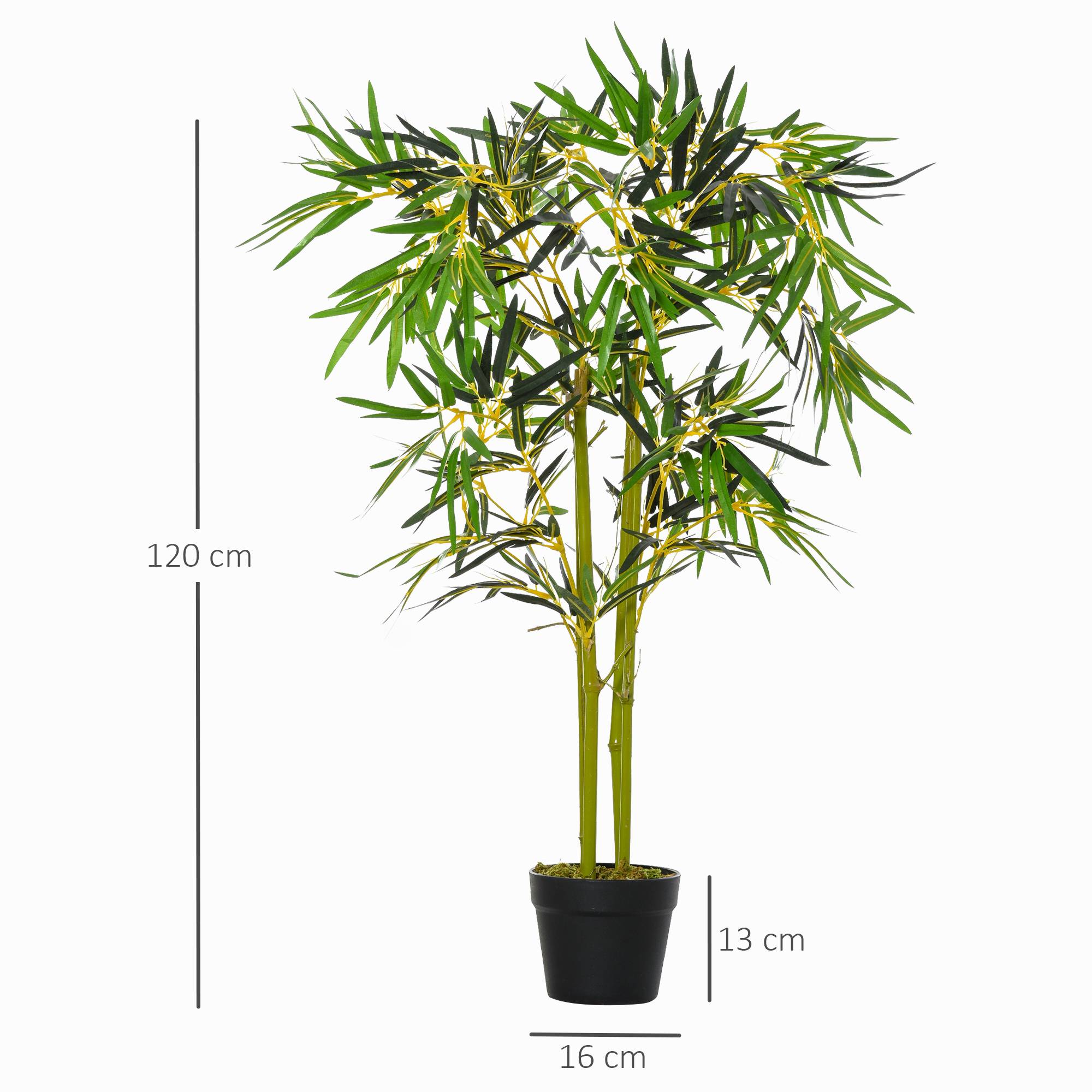 Sans Marque - Bambou artificiel en pot, plante artificielle pour décoration intérieure et extérieure, hauteur 120 cm, vert - Image 5