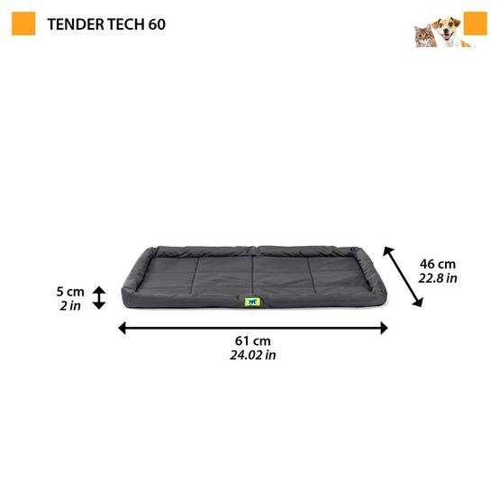 Ferplast - Ferplast Panier Chien Coussin Chien Petite taille Tissu anti-rayures Matelas pour chien imperméable 61 x 46 x 5 cm.Noir - Imagen 2