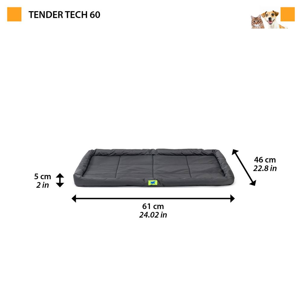 Ferplast - Ferplast Panier Chien Coussin Chien Petite taille Tissu anti-rayures Matelas pour chien imperméable 61 x 46 x 5 cm.Noir - Imagen 2