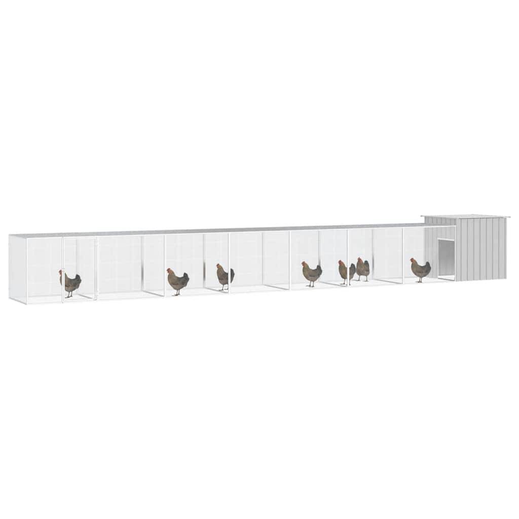 Vidaxl - Cage pour poules Gris 800x91x100 cm Acier galvanisé vidaXL 3106465 - Imagen 2