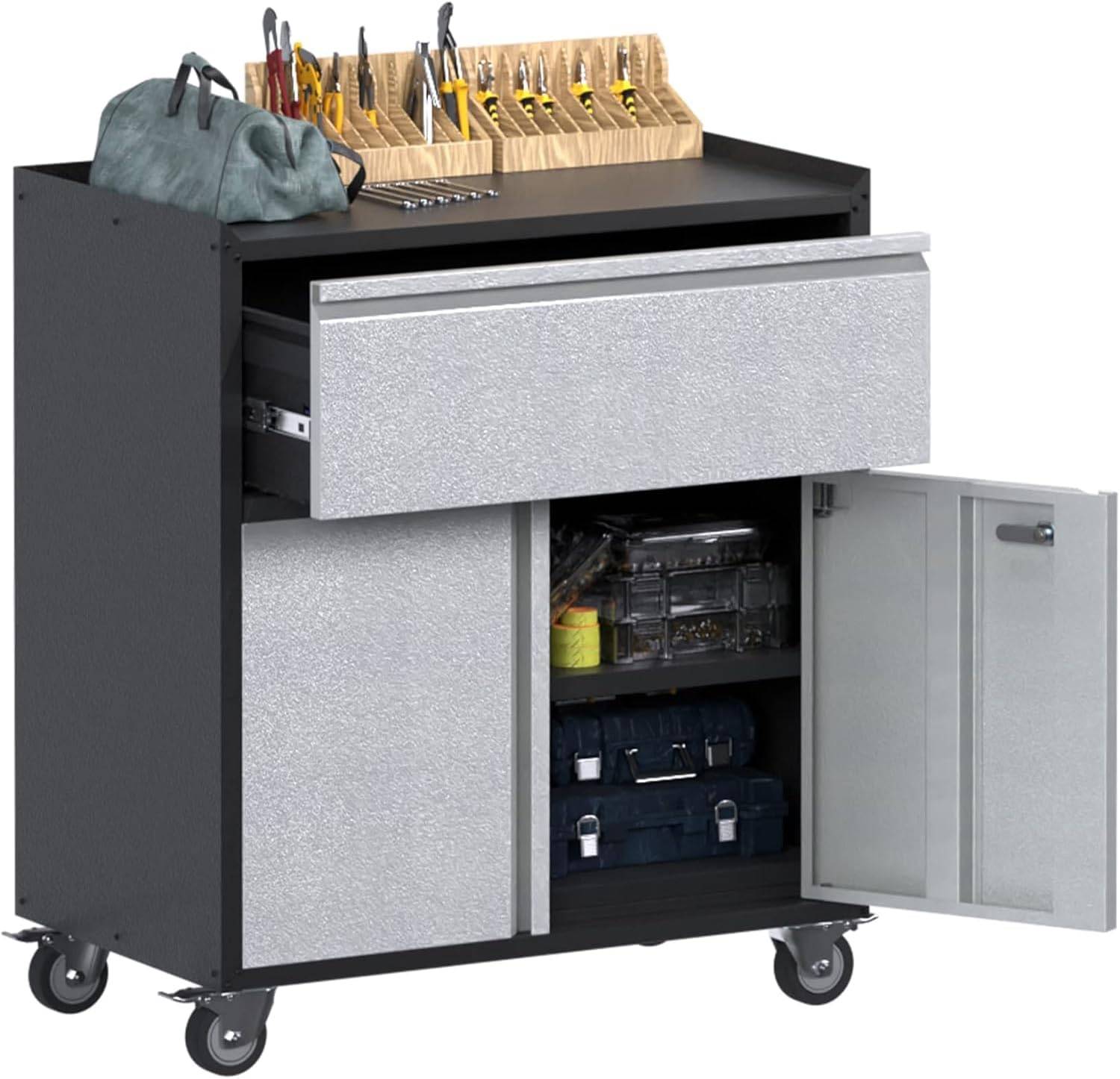 Meuble à outils robuste avec tiroirs, servante d'atelier, meuble de garage - Image 1