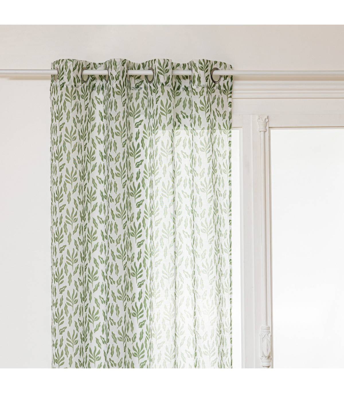 Voilage à œillets Vert imprimé Cosy 140 x 240 cm - Imagen 1