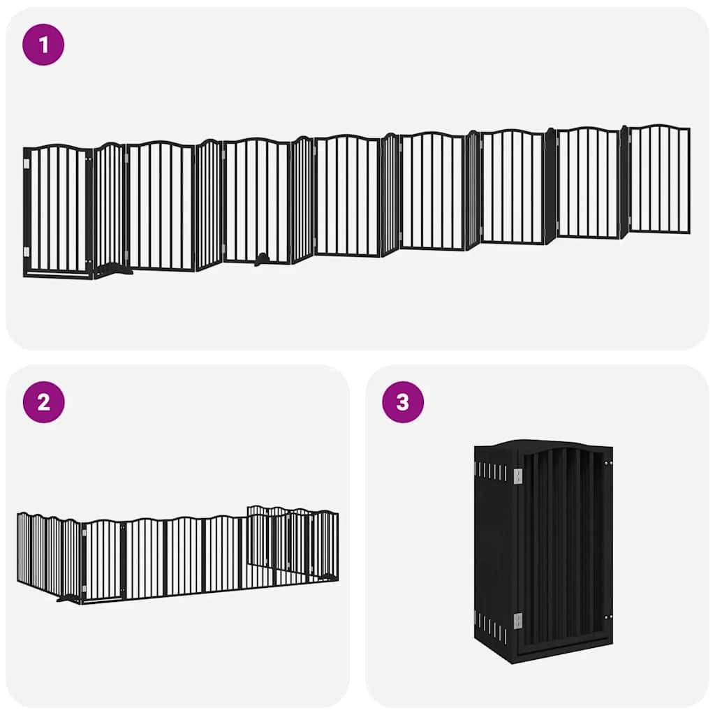 Barrière pour chien bois de peuplier noir 750 x 30 x 90 cm - PANGIVO - Image 6