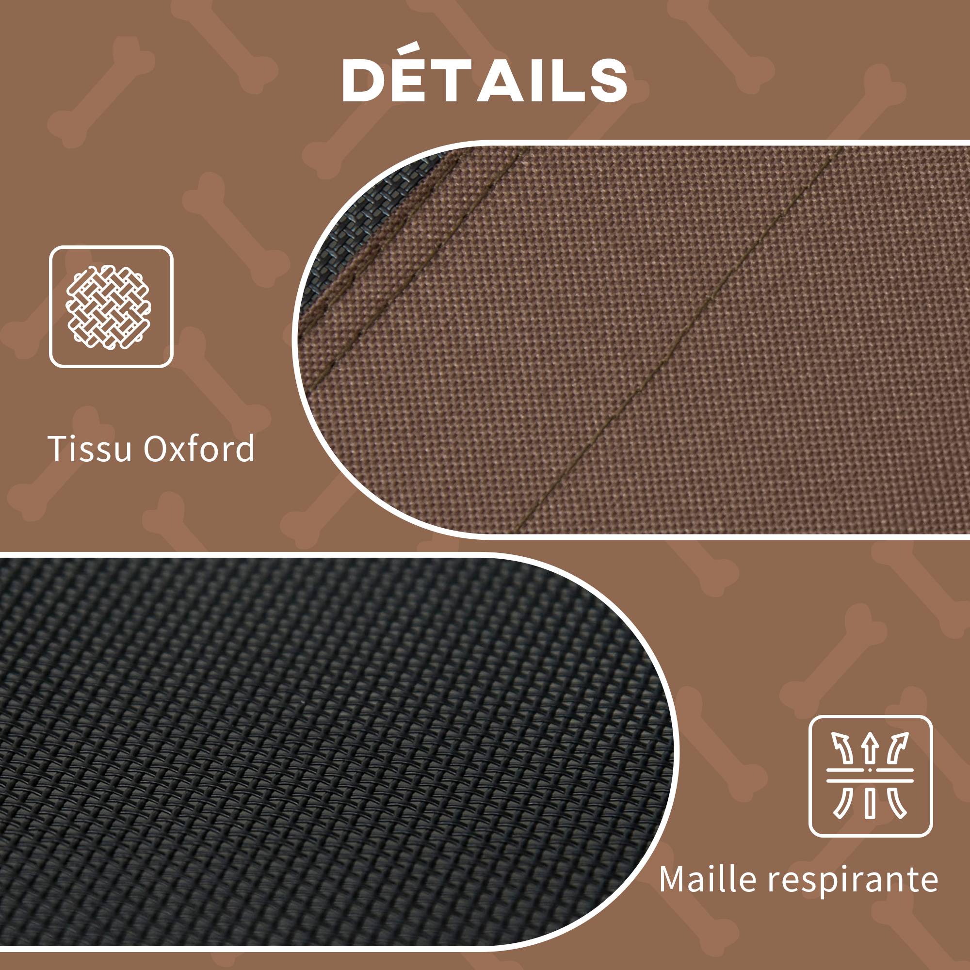 Lit surélevé pour chien métal extérieur avec parasol respirant marron - ComfortXL Outdoor Living - Image 7