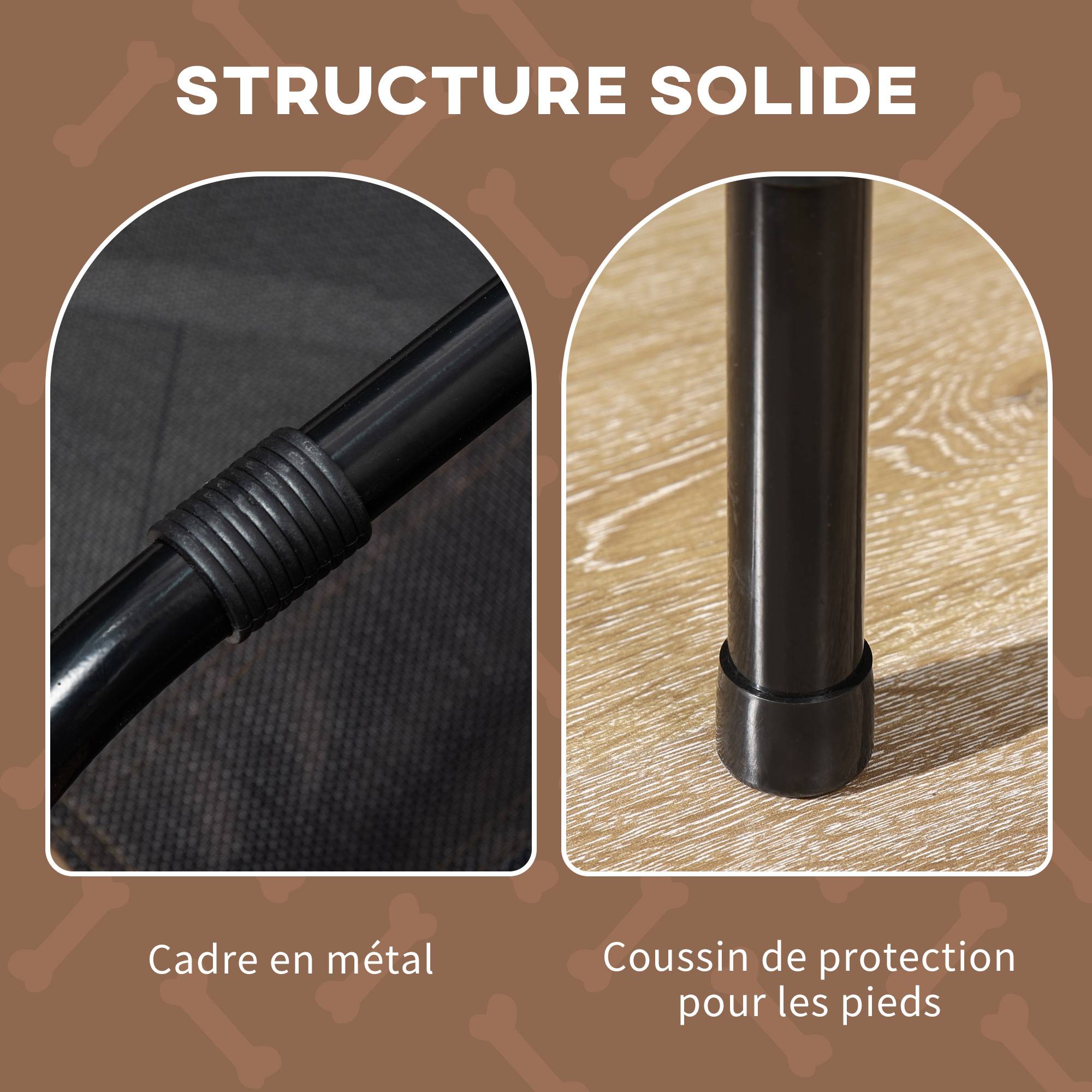 Lit surélevé pour chien métal extérieur avec parasol respirant marron - ComfortXL Outdoor Living - Image 10