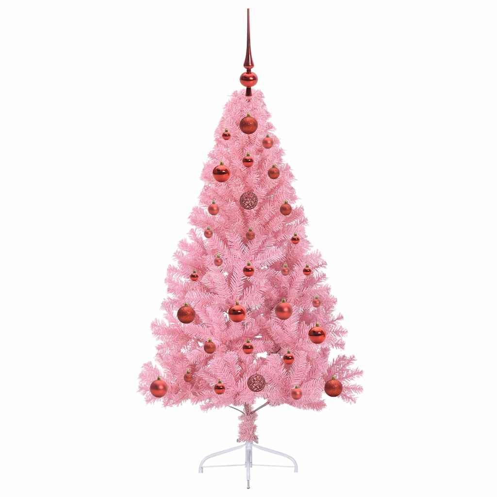 Vidaxl - Sapin de Noël artificiel pré-éclairé Rose 120 cm PVC vidaXL 3397050 - Image 5