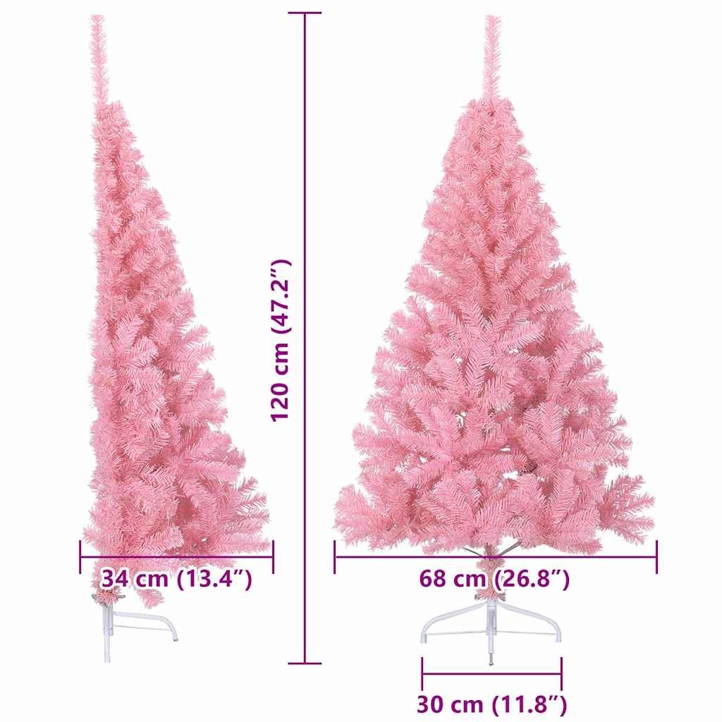 Vidaxl - Sapin de Noël artificiel pré-éclairé Rose 120 cm PVC vidaXL 3397050 - Image 3