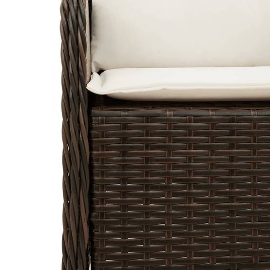 Petit Salon de Jardin 2 Personnes Résine Tressée Marron pour Balcon avec Table Carrée – ComfortXL Outdoor Living - Image 5