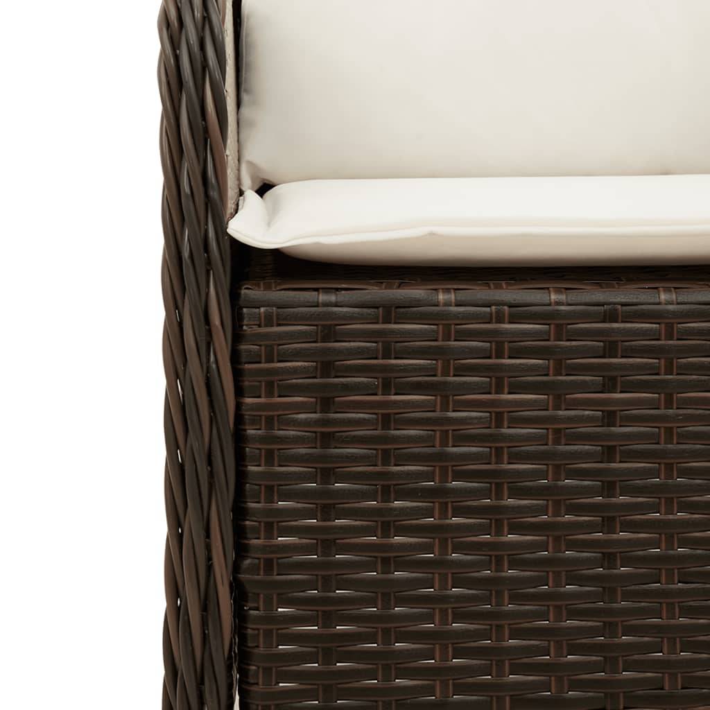 Petit Salon de Jardin 2 Personnes Résine Tressée Marron pour Balcon avec Table Carrée – ComfortXL Outdoor Living - Image 5