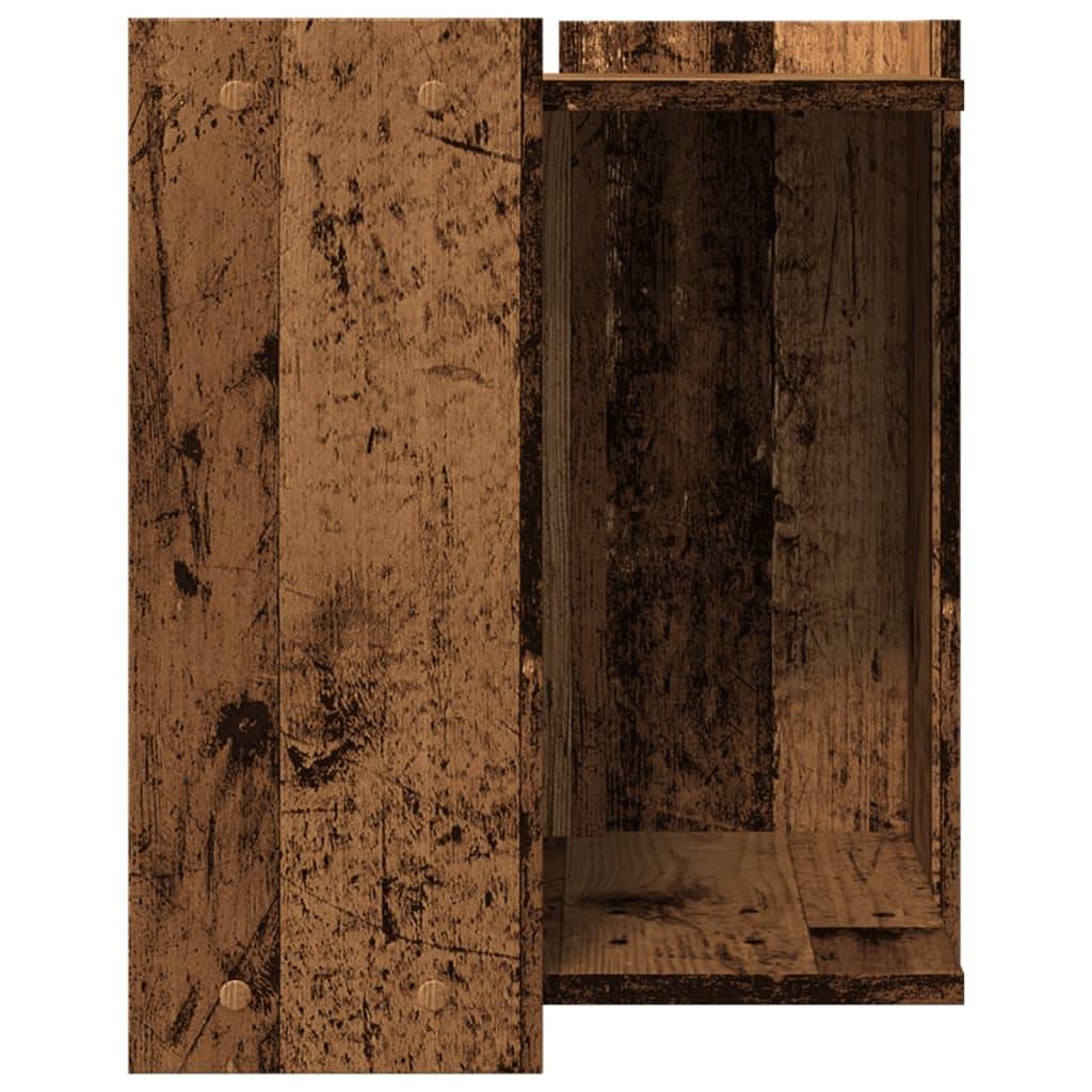 Lit pour chat - Meuble de bac à litière pour chat vieux bois bois d'ingénierie-JU142 - Image 5