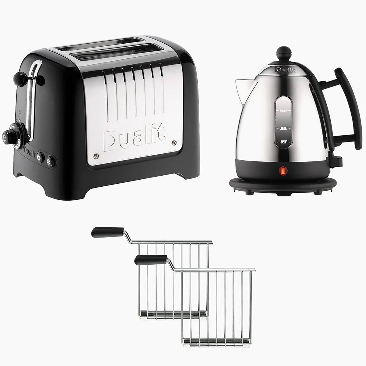 Pack Duo Vogue – Bouilloire Et Grille-pain 2 Fentes – Noir/argent – 3000 W – Neuf
