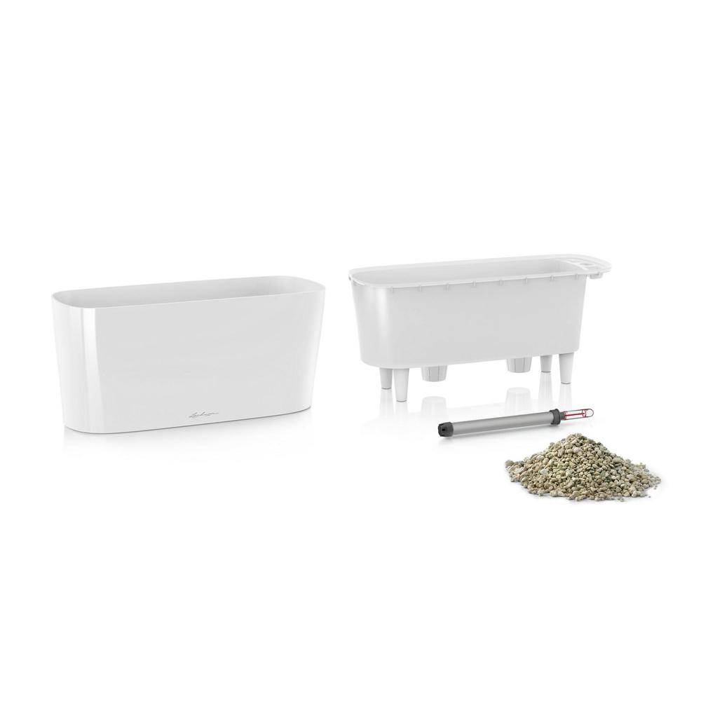 Lechuza - Pot de table Delta 20 - kit complet, blanc brillant 40 cm Lechuza - Imagen 2