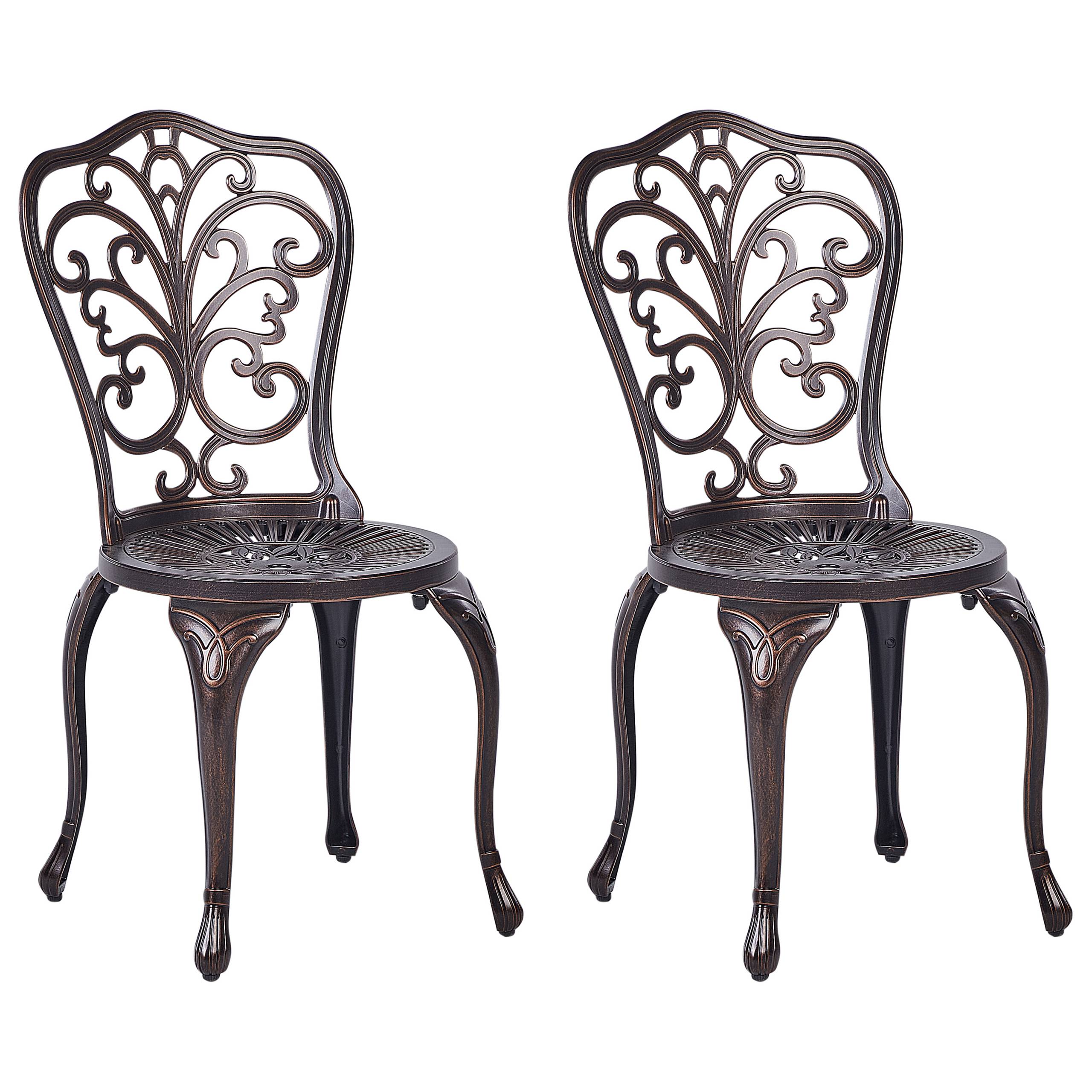 Beliani - Chaise de jardin Aluminium Marron TRIORA - Beliani - Imagen 2