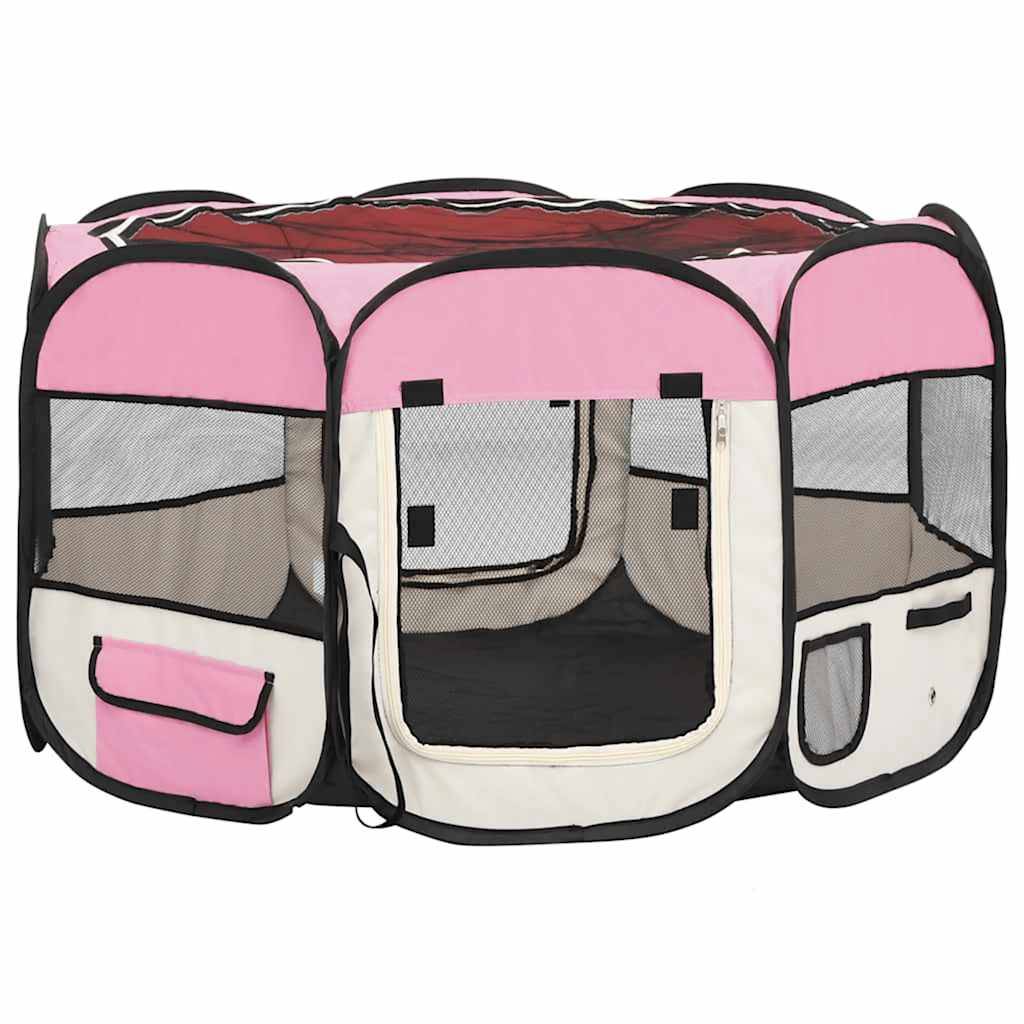 Vidaxl - Parc pliable pour chien avec sac de transport Rose 110x110x58cm vidaXL 171010 - Imagen 2