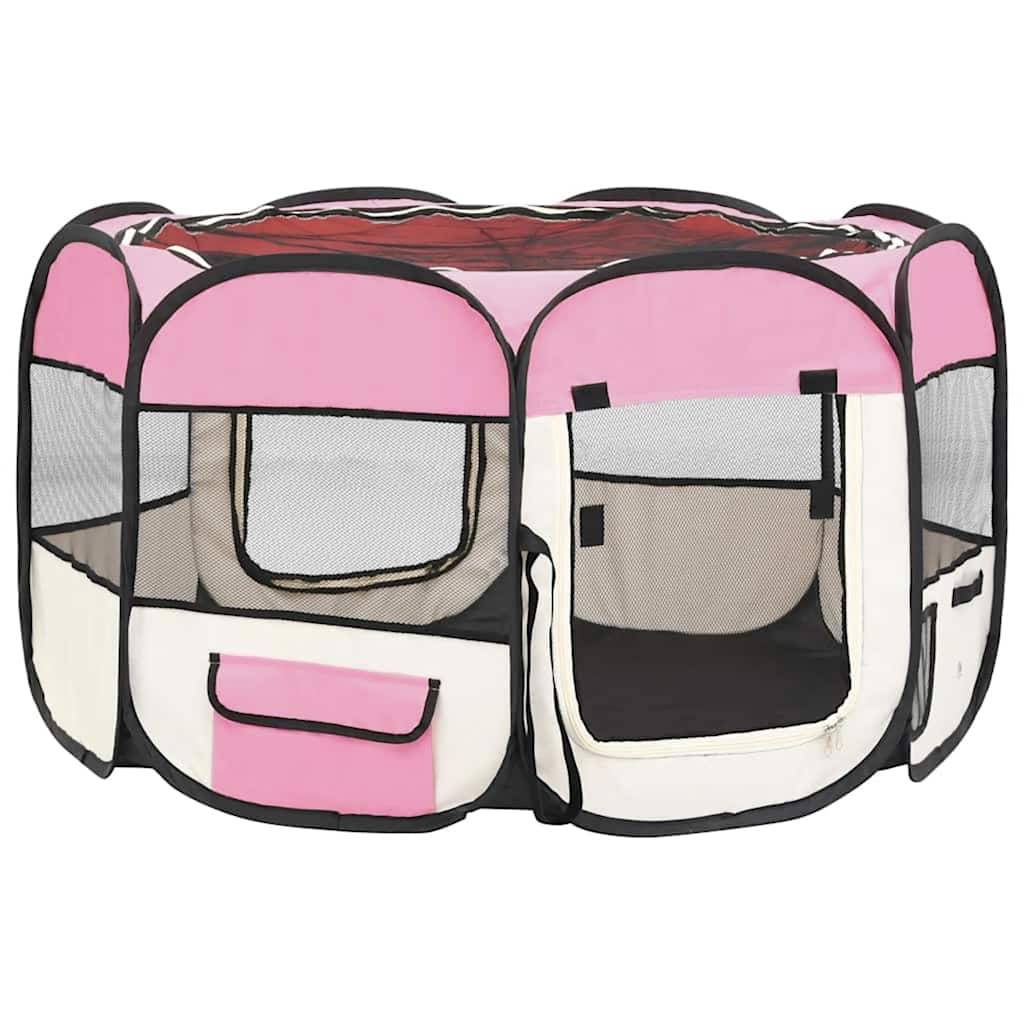 Vidaxl - Parc pliable pour chien avec sac de transport Rose 110x110x58cm vidaXL 171010 - Imagen 10