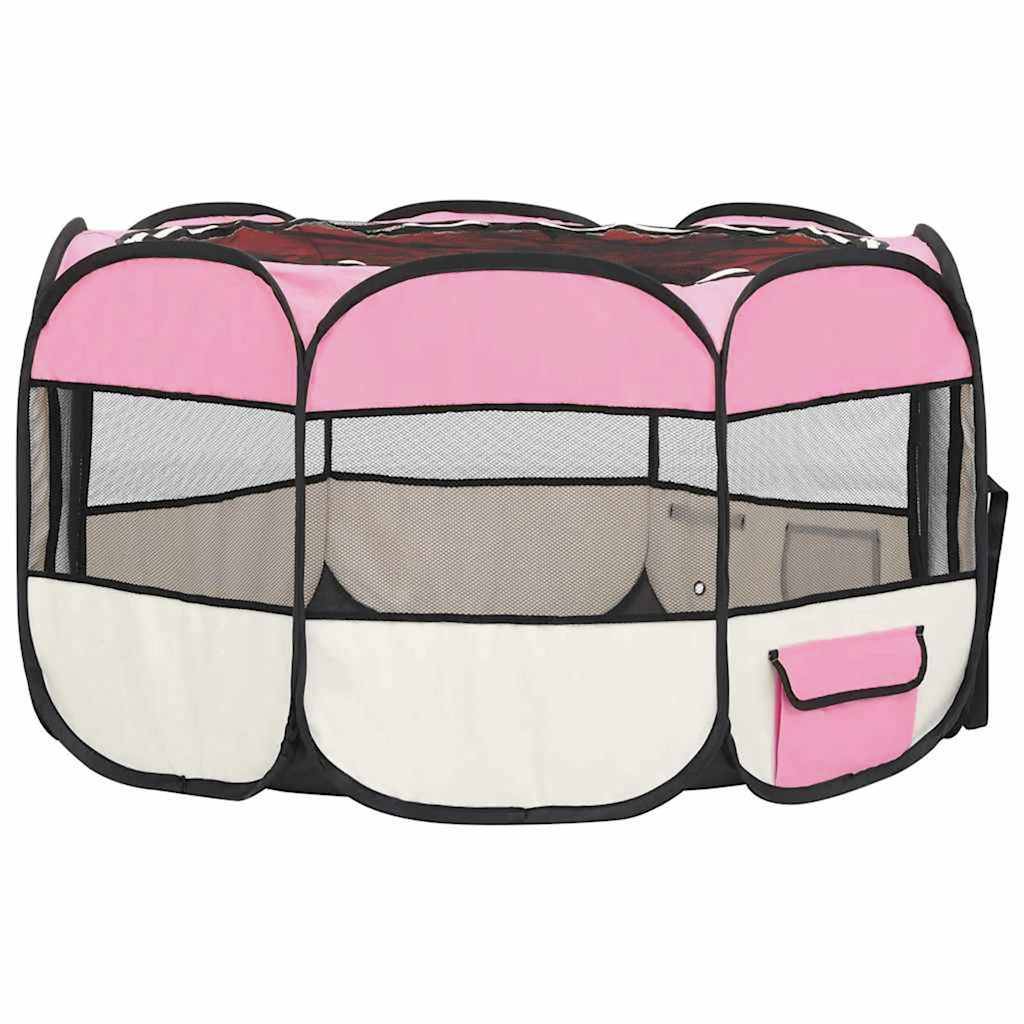 Vidaxl - Parc pliable pour chien avec sac de transport Rose 110x110x58cm vidaXL 171010 - Imagen 6
