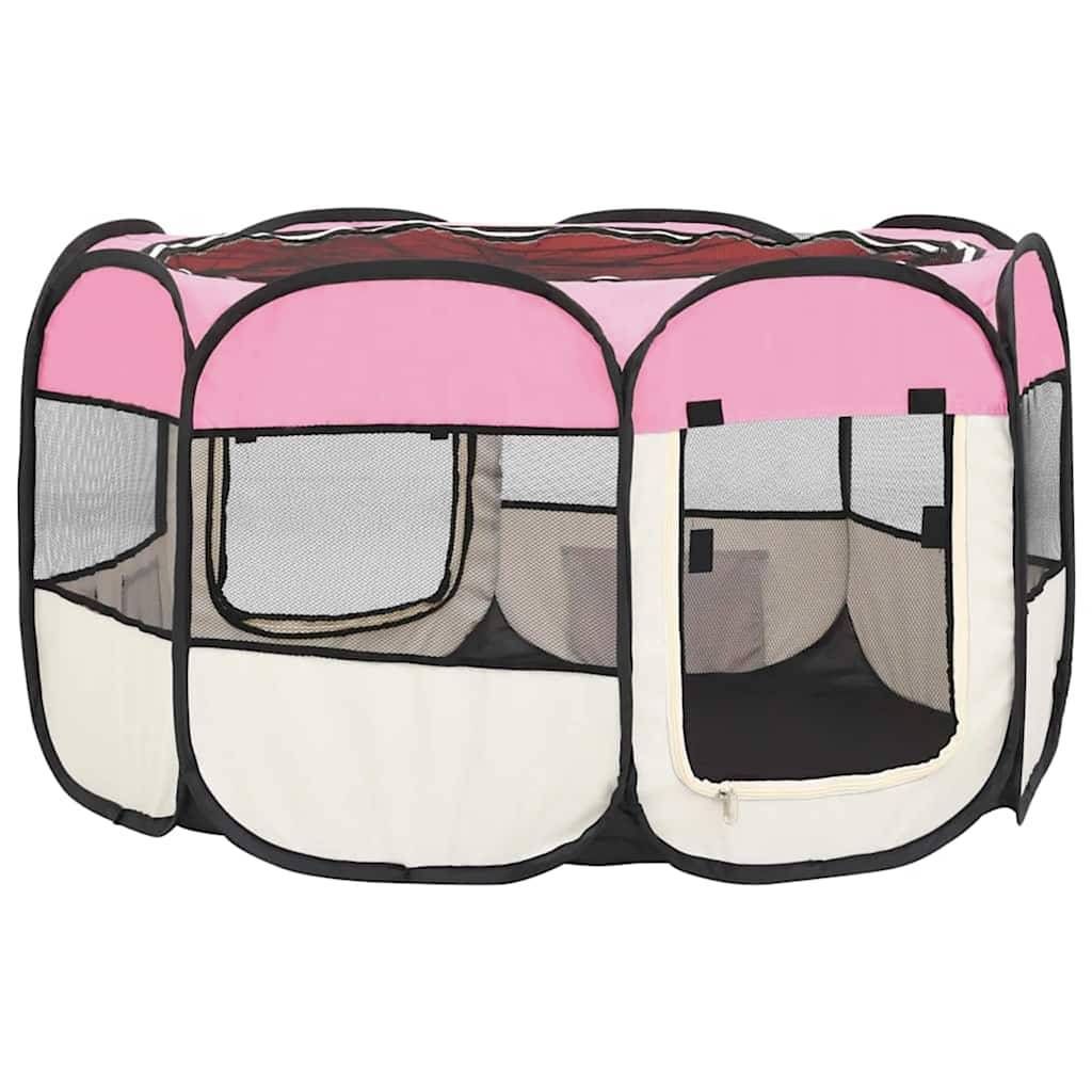 Vidaxl - Parc pliable pour chien avec sac de transport Rose 110x110x58cm vidaXL 171010 - Imagen 7