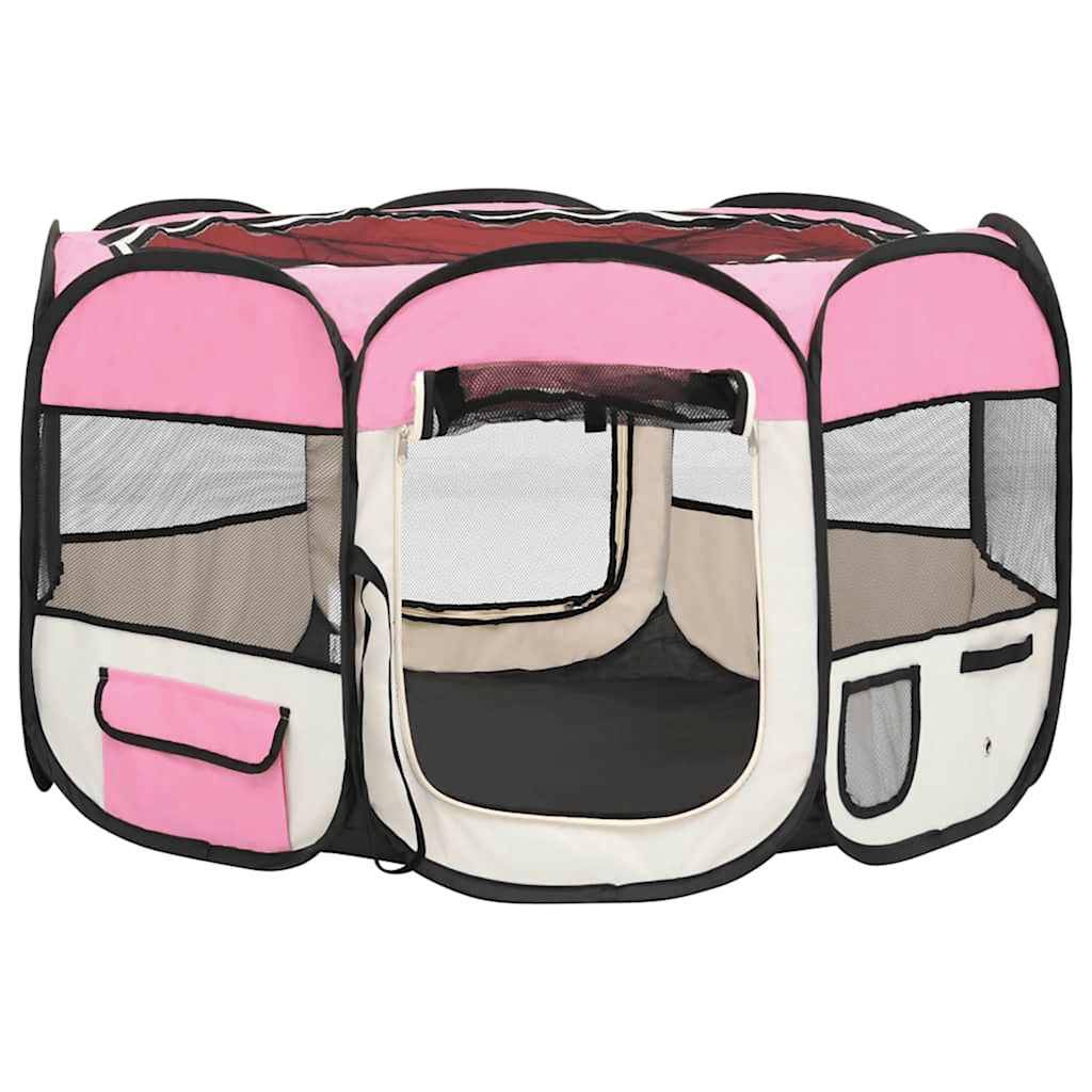 Vidaxl - Parc pliable pour chien avec sac de transport Rose 110x110x58cm vidaXL 171010 - Imagen 9