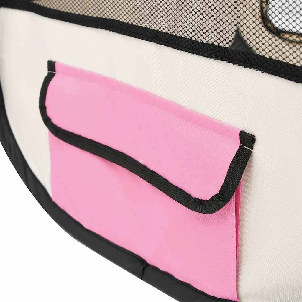 Vidaxl - Parc pliable pour chien avec sac de transport Rose 110x110x58cm vidaXL 171010 - Imagen 8