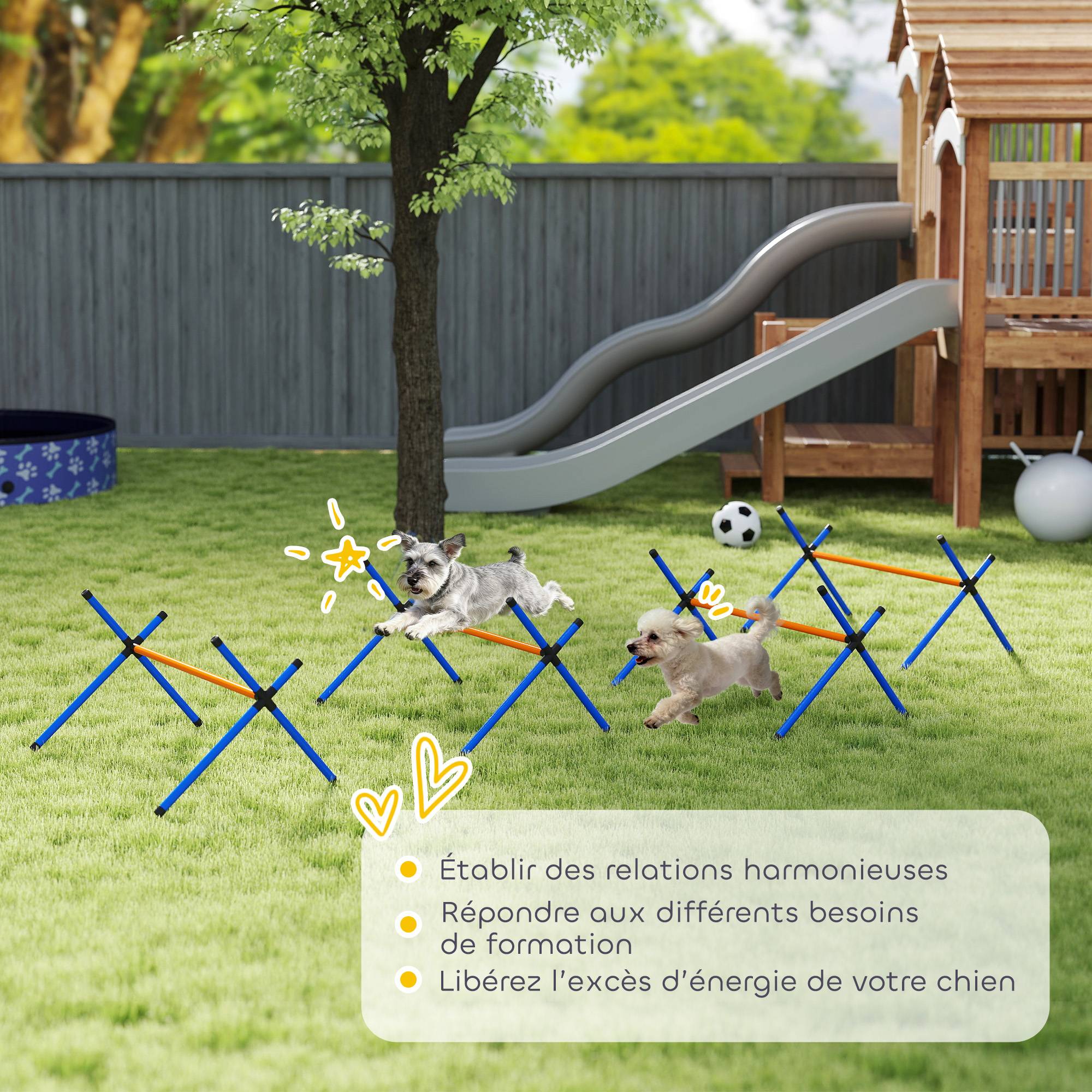 Kit d'agilité pour chien plastique orange 87 x 56 x 41 cm - PANGIVO - Image 9