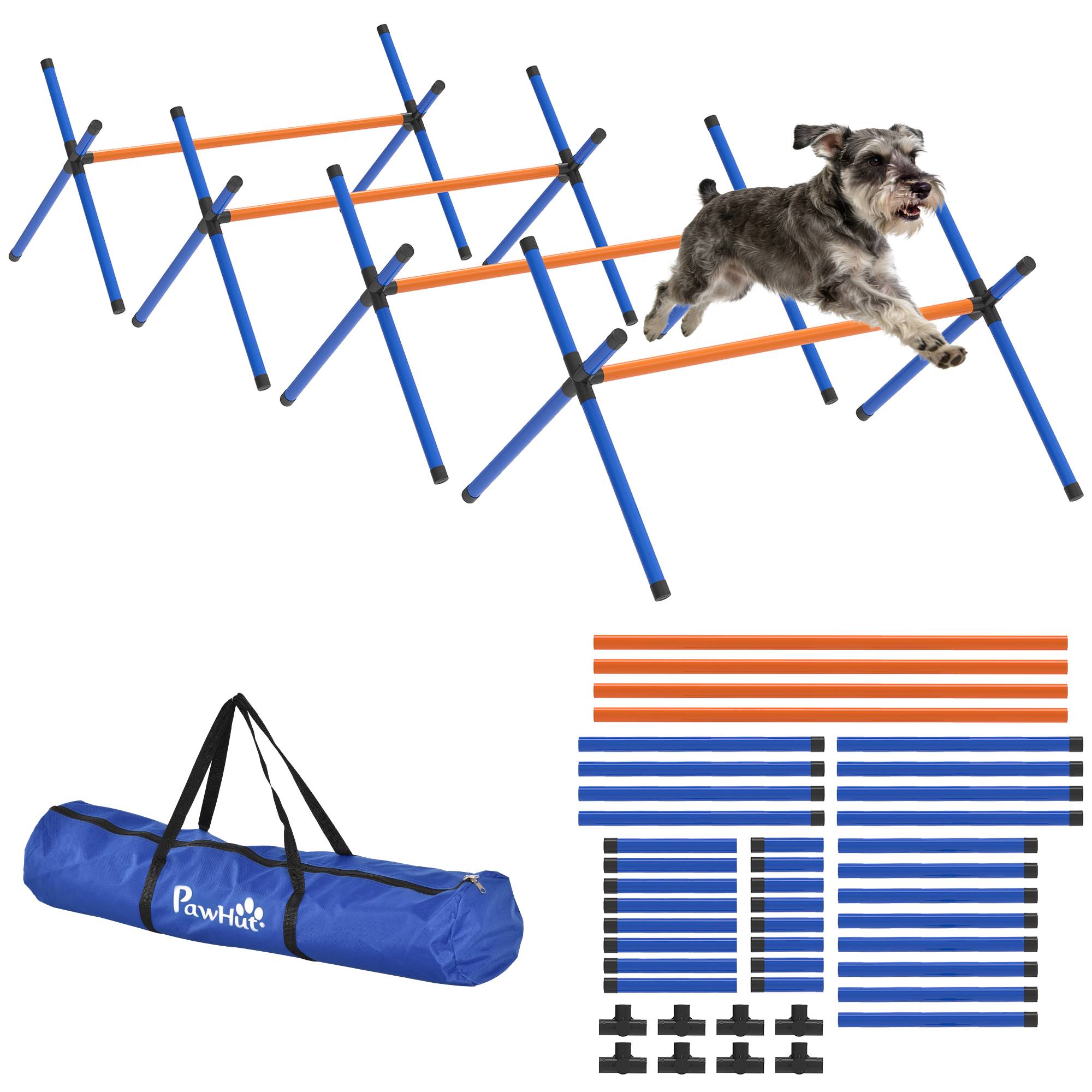 Kit d'agilité pour chien plastique orange 87 x 56 x 41 cm - PANGIVO - Image 1
