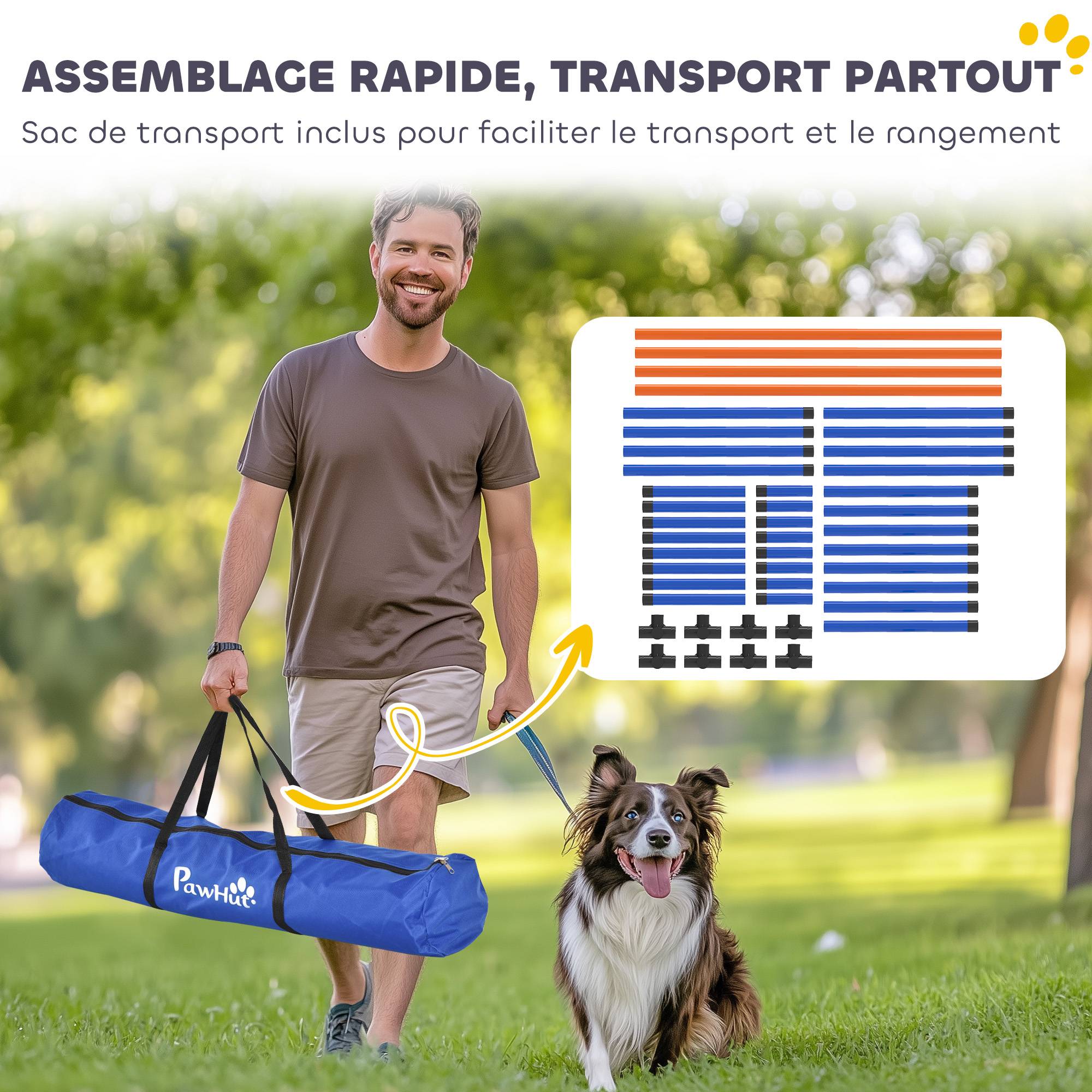 Kit d'agilité pour chien plastique orange 87 x 56 x 41 cm - PANGIVO - Image 8