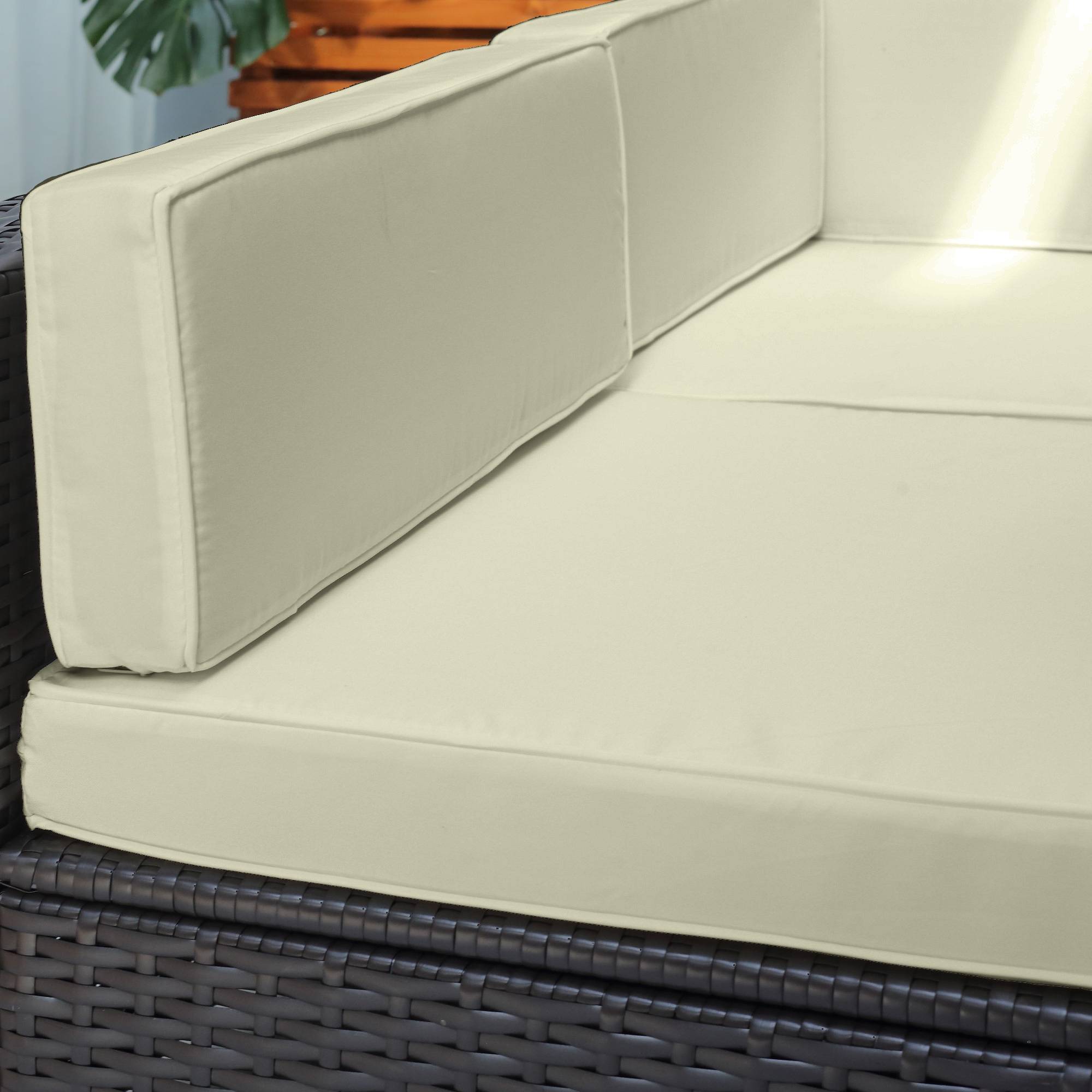 Outsunny - Ensemble salon de jardin 7 pcs modulables table basse plateau verre trempé coussins déhoussables résine tressée imitation rotin brun foncé - Outsunny - Image 4