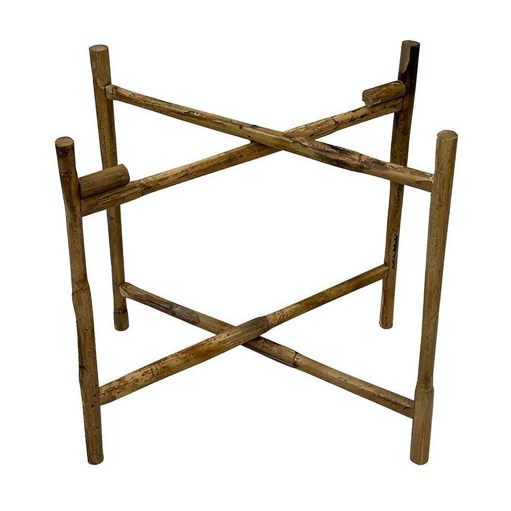 Bazardeluxe - Plateau en métal avec trépied en bambou Jali 45 cm - Imagen 4