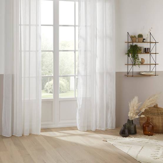 Atmosphera - Voilage "Haya" blanc 140x240cm - Atmosphera Créateur d'intérieur - Image 1