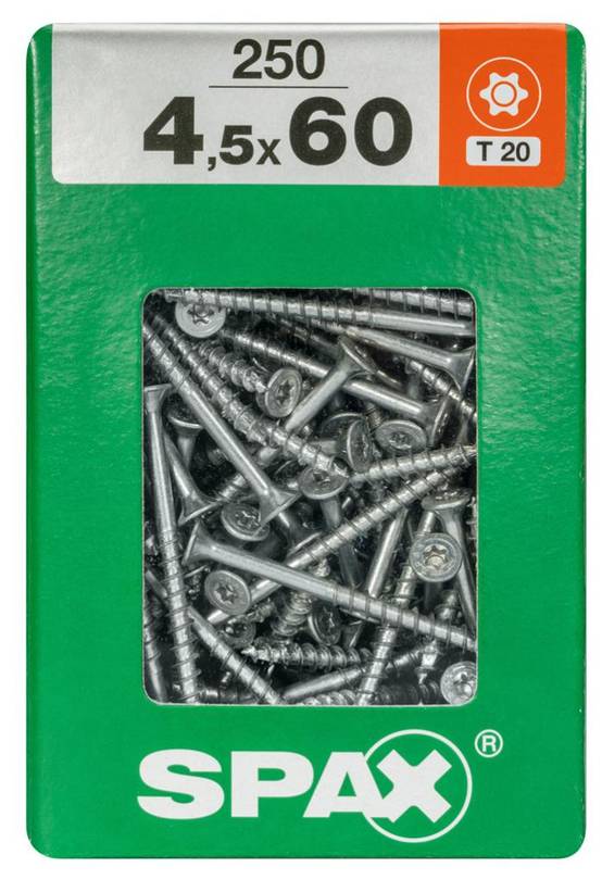 Spax - Lot de 250 vis acier tête fraisée torx SPAX, Diam.4.5 mm x L.60 mm - Image 3