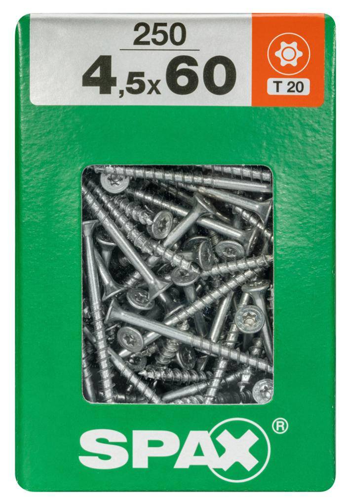 Spax - Lot de 250 vis acier tête fraisée torx SPAX, Diam.4.5 mm x L.60 mm - Image 3
