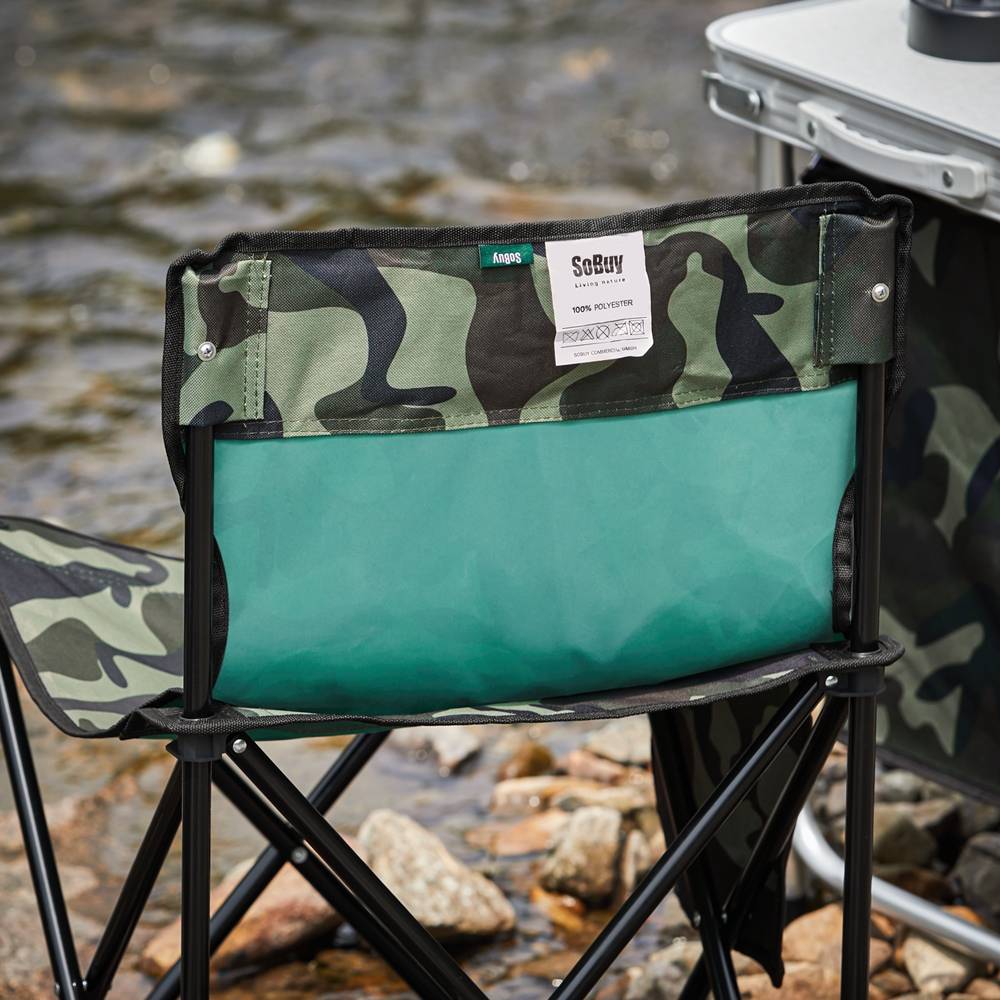 Sobuy - Chaise Pliante Chaise de Camping Chaise Pliante de Camping Chaise de pêche pour l'extérieur Couleur Camouflage L 45 x I 43 x H 74cm SoBuy - Imagen 8